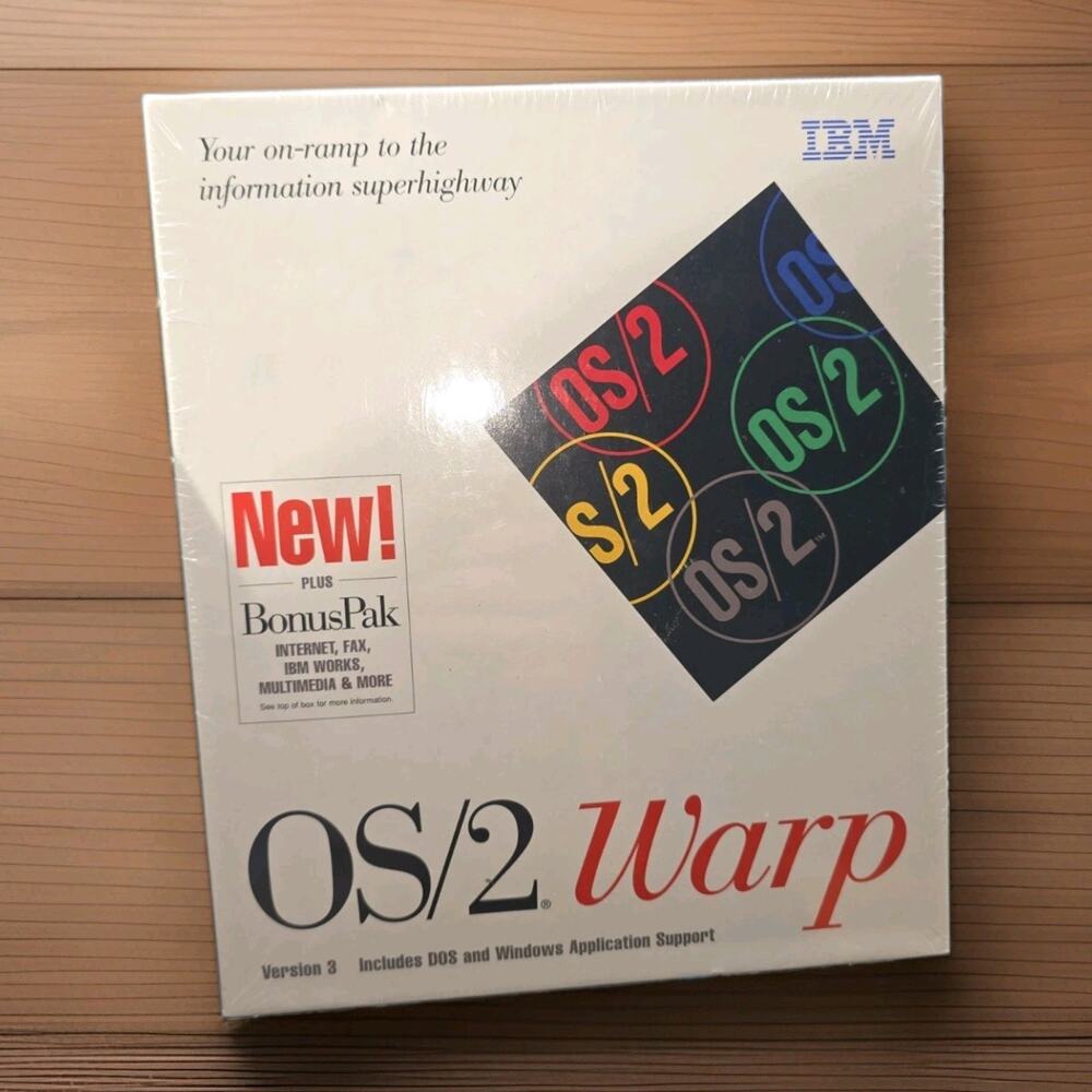 Sealed - New Vintage IBM OS/2 Warp Version 3 with BonusPak 3.5" Floppy Disks